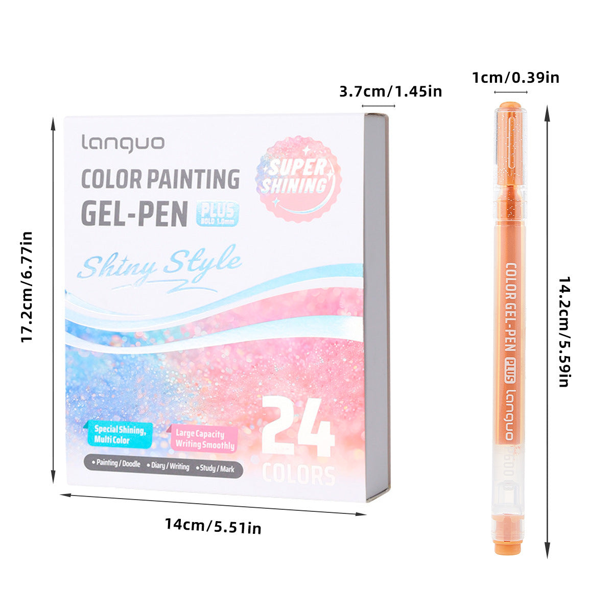 Jumbo Glitter Gel Ink Pen Set Of 24