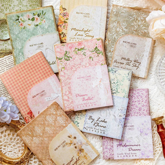 30 Sheets Gentle Flower Wind Material Paper Set