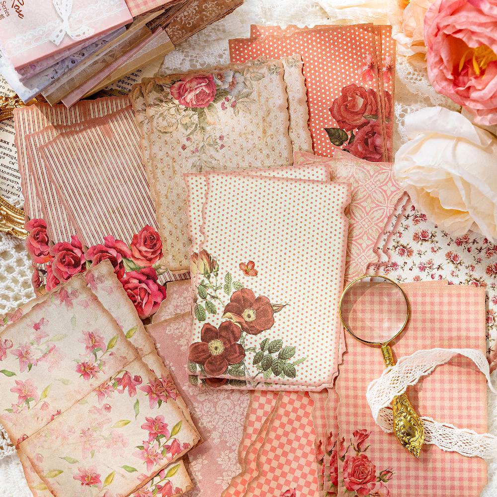Vin2Love Floral Scrapbook Paper – Vibrant Handmade Flower Design for Journals, Cards & DIY Crafting
