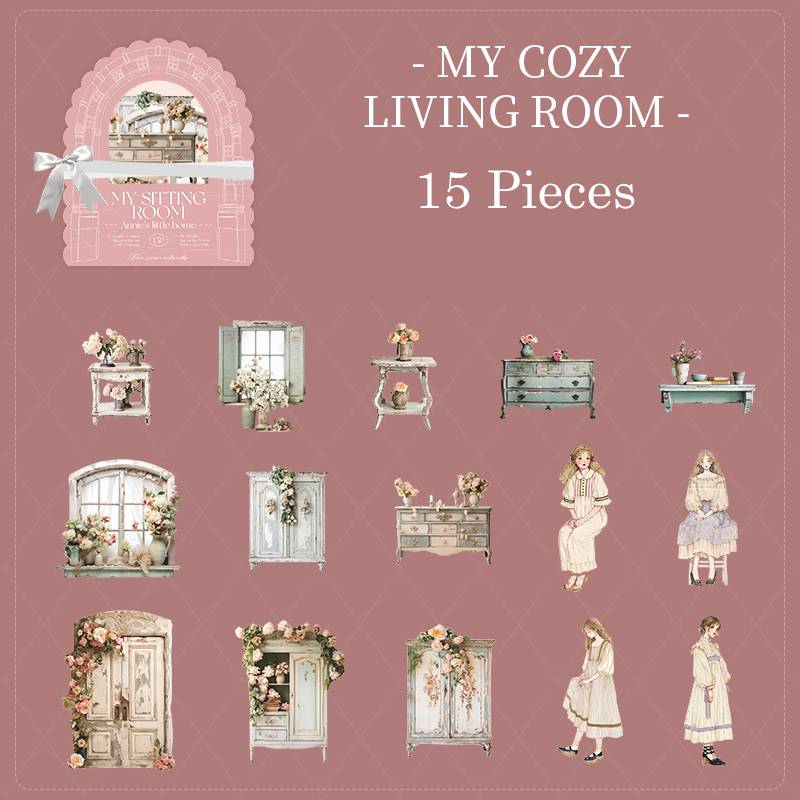 15 Pcs Anne's Little Home Paper Sticker Set