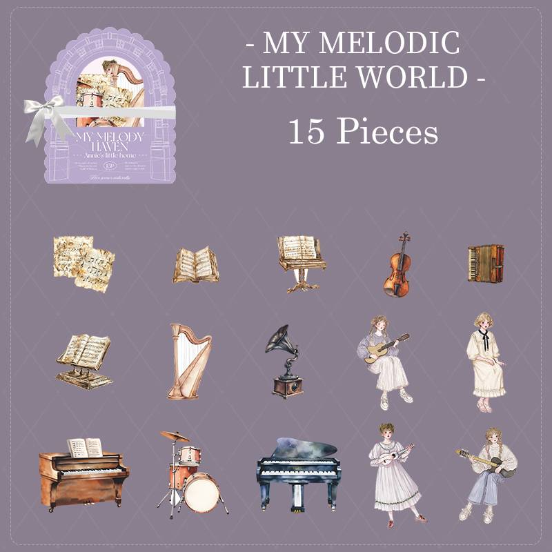 15 Pcs Anne's Little Home Paper Sticker Set