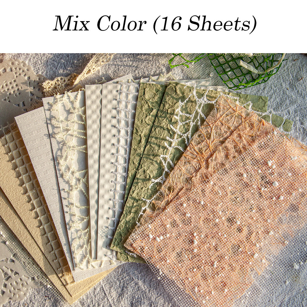 16 Sheets Exclusive Handmade Mixed Material Paper