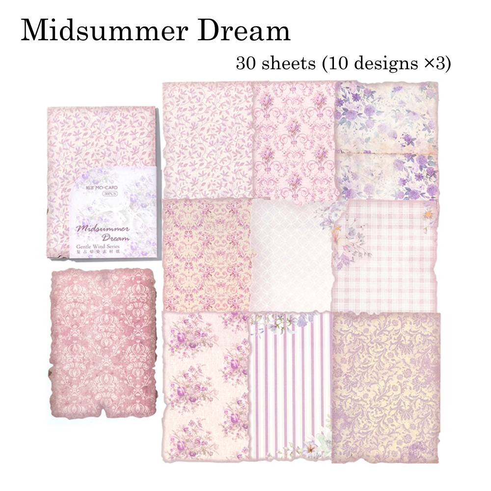 30 Sheets Gentle Flower Wind Material Paper Set