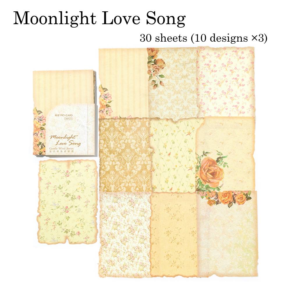 30 Sheets Gentle Flower Wind Material Paper Set