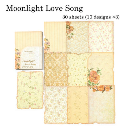30 Sheets Gentle Flower Wind Material Paper Set