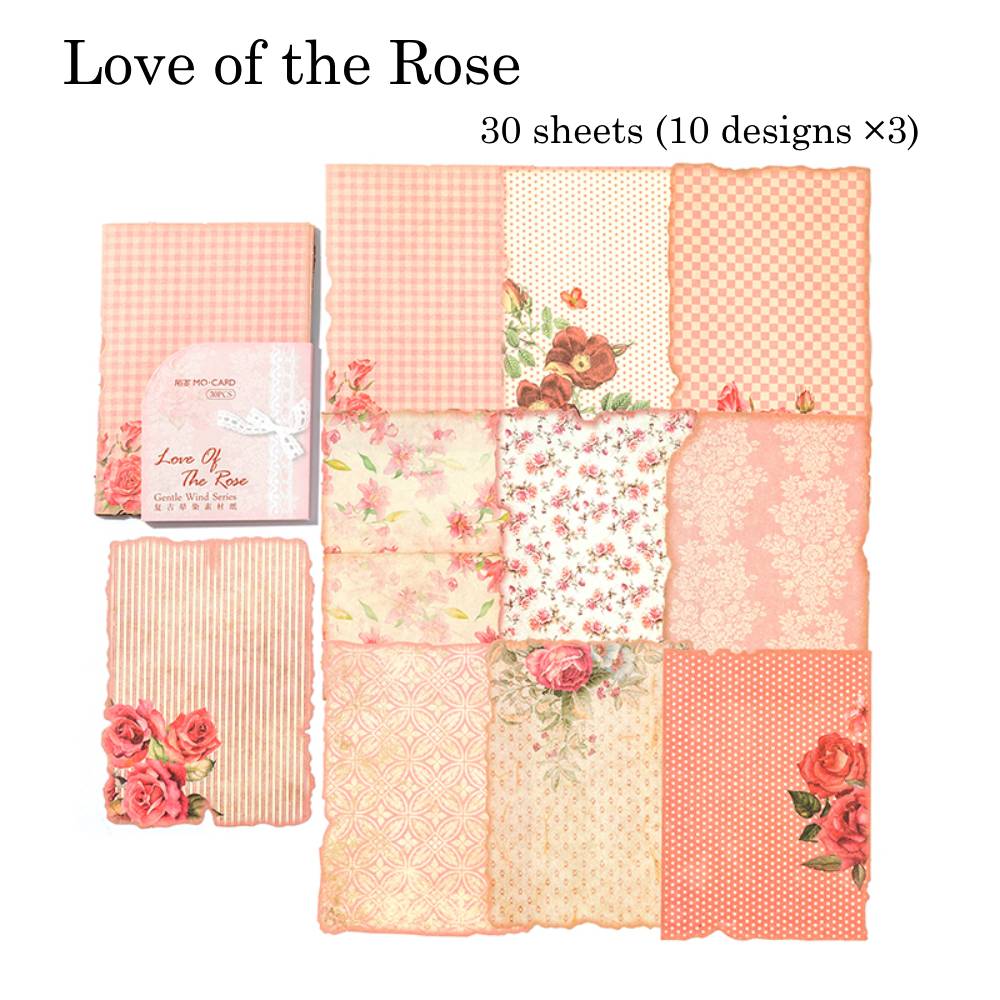 30 Sheets Gentle Flower Wind Material Paper Set