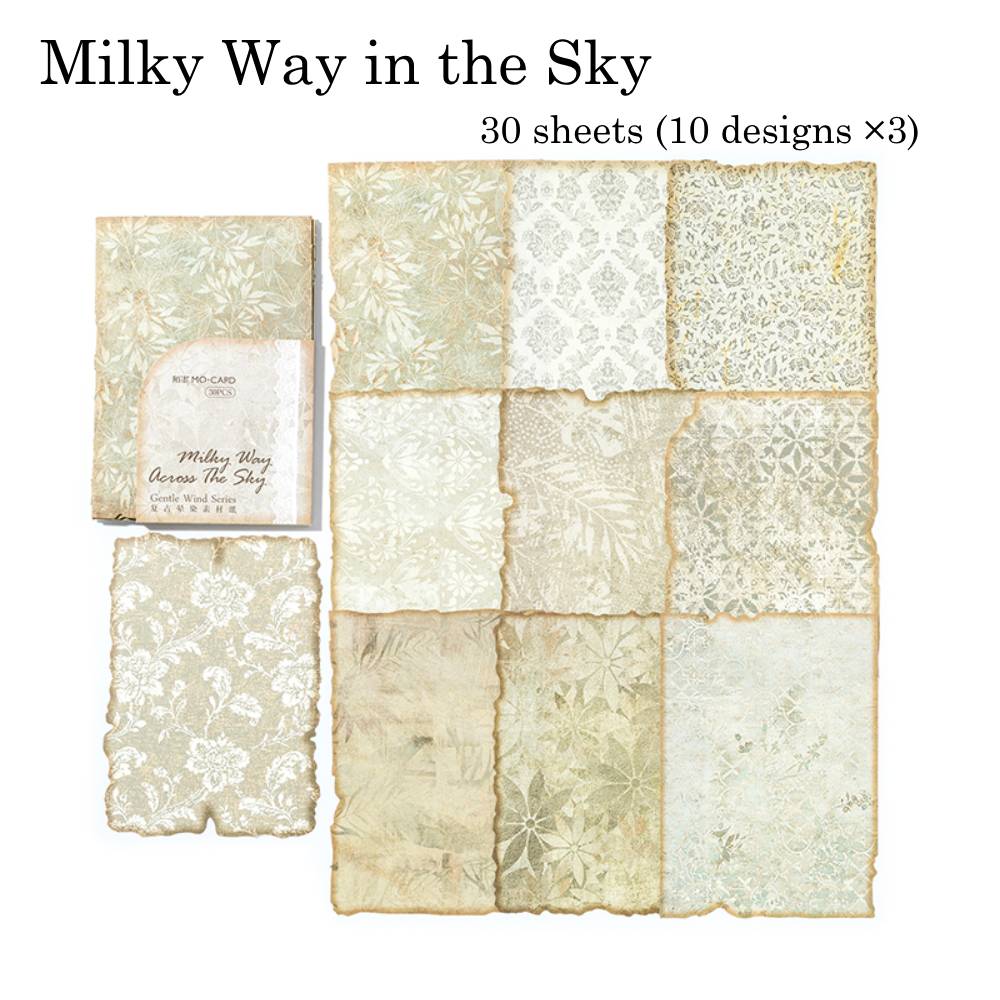 30 Sheets Gentle Flower Wind Material Paper Set