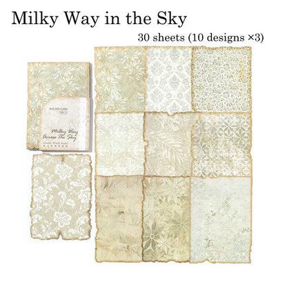 30 Sheets Gentle Flower Wind Material Paper Set