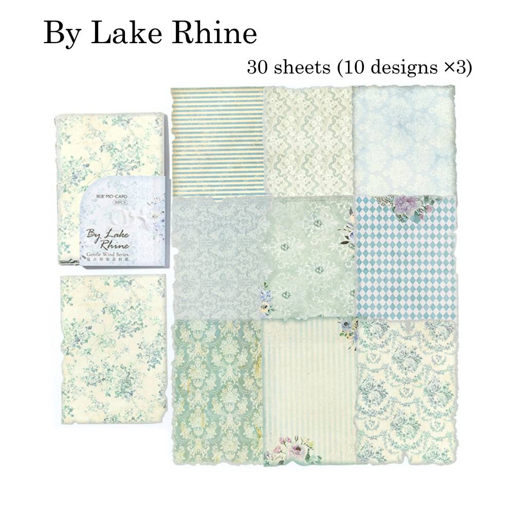 30 Sheets Gentle Flower Wind Material Paper Set